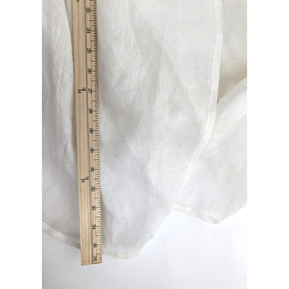 Eskandar NWT White Linen Gauze A-Line Waterfall Open Vest Waistcoat Jacket - Picture 8 of 9